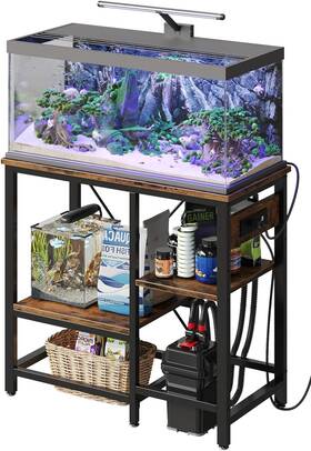 Bestieer P300178s-rst-r 20-29-37 Gallon Fish Tank Stand With Power Outlet 30x13 Metal Aquarium 6