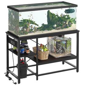 Bestier 840408624404 55 Gallon Fish Tank Stand With Power Outlet 49x13 Metal Aquarium