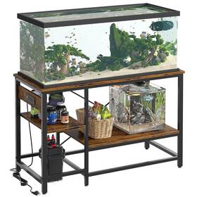 Bestier P300112s-rst-r 55 Gallon Fish Tank Stand With Power Outlet 49x13 Metal Aquarium