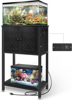 Beuruku 445031345363 5-10 Gallon Fish Tank Stand Heavy Duty Aquarium With Cabinet And Power Out