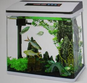 Bluecoco Af385 Aquarium Fish Tank Starter Kit With Temperature And Time Display For Betta