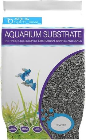 Brand Aqua Natural Pewter020 Pewter Black 20lb Gravel Substrate For Aquascaping Aquariums