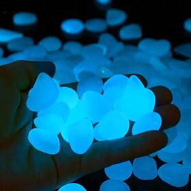 Brand Geniuscells Gs1001 Glow Rocks For Fish Tank In The Dark Pebbles- Aquarium 500pcs White