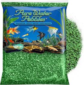 Brand Pure Water Pebbles 70152 Emerald Green Aquarium Gravel 2 Lbs - Premium Fish Tank No Size