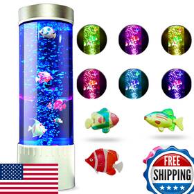 B0btsfb1fx Brewish Bubble Fish Lamp - Desktop Sensory Led 7 Color Changing