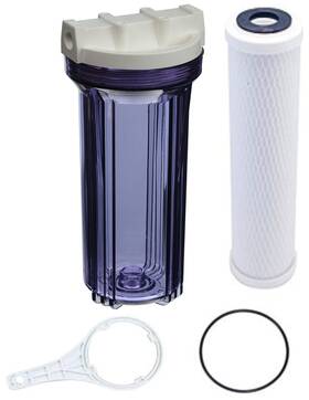 Cfs 045399086600 Clear Filter Housing 10 Inch Tall Cartridge With 1/2 Carbon Wrench And O