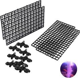 Chnee 782500181778 4 Pcs Aquarium Divider Tray Plastic Grid Egg Crate Light Black