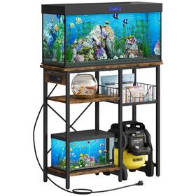 Choezon Tcw78ubf Fish Tank Stand With Power Outlet Aquarium Wire Storage Basket 1