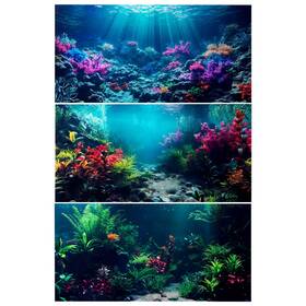 Comsun B0dxp5b46l 3-pack 48x18 Inch Aquarium Background Decor - Durable Polyester Vibrant