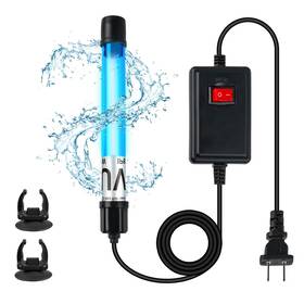 Coospider-repta B0f1tk9gv6 5w 6.9 Inch Aquarium Uv Light For 10-55 Gal Fish Tank Green Submersible Sterilizer