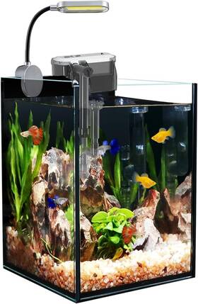 Craftsboys Cb-ft-15 1.5 Gallon Fish Tank Starter Kits Nano Glass Aquarium Led Light For Aquascape