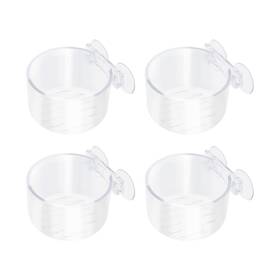 Create Idea 975463620376 4pcs Red Worm Feeder With Suction Cups Transparent Acrylic For Fish And Shrim