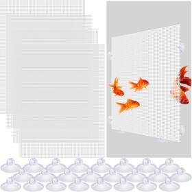 Crowye 445037534556 4 Pcs Fish Tank Divider Aquarium Clear Plastic Separator With 24