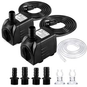 Cwkj B08947rklt 2 Pack 400gph Submersible Fountain Water Pump Outdoor Pond Aquarium Filter