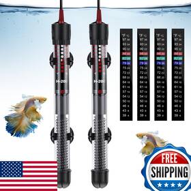 Dreyoo B0bv6shb79 2x100w Submersible Aquarium Heater Adjustable Thermostat Fish Tank 15-30