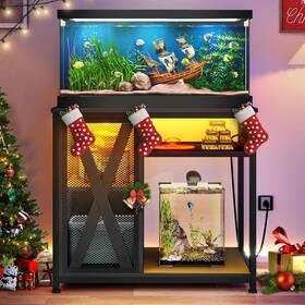 Dwvo 313016036087 40-50 Gallon Aquarium Stand With Power Outlets And Led Light Cabinet For Fis