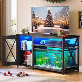 Dwvo Madwvb3ghu 55-75 Gallon Aquarium Stand With Power Outlets And Led Light Cabinet For Fis