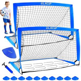 Elkcip El-us-l-zqm-0508 Kids Soccer Goals For Backyard Set Of 2 6x4 /4x3 Ft Portable Nets Tra