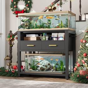 Eosvalo 782331121783 40-50 Gallon Aquarium Stand With Stable Metal Frame And Black