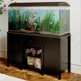 Faceket 749771220698 Fish Tank Stand - Heavy Duty Wooden 55-75 Gallon Aquarium With Storage