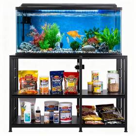 Fahkns 147777-ltmhe 40 50 Gallon Aquarium Stand 36x18 Inch Heavy Duty 750lbs Capacity 3-tier Bla