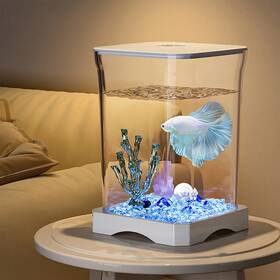 Fake Aquarium Decorative Lamp 445020210283 Mini Self-cleaning Led Cube Ecosystem Desktop Starter Kit