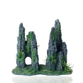 Fedour 190726822236 Aquarium Mountain View Stone Ornament Tree Rock Cave Two Peaks
