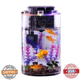 Fgshcz82hry B0dcrjn3gl Cylindrical Glass Fish Tank Aquarium - 7.87 Inch X13.78 Transparent