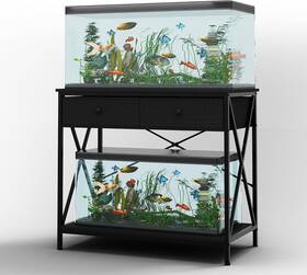 Filko Ygg2224 Fish Tank Stand 40 Gallon Sturdy Aquarium With Accessories Storage - Meta