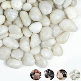 Finikis B0fcbdly88 White River Rocks 20lbs 1-2in Natural Polished Pebbles For Plants