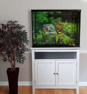 Finomenal 691198389307 20/37 Gallon Aquarium Stand With Open Shelf - Gallons White