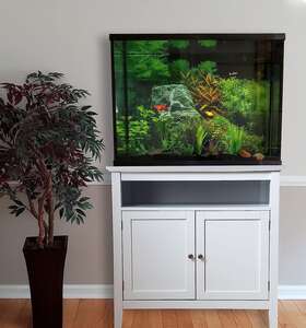 Finomenal Fin2037os2d570w 20/37 Gallon Aquarium Stand With Open Shelf - Gallons White