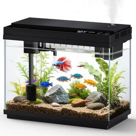 Fishkeeper B0f93h6mz5 2.3g Smart Aquarium - Ultra Clear Glass Fish Tank With Auto Timer