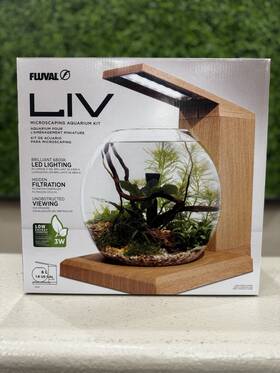 Fluval 15046 Liv Aquarium Kit 1.6 Us Gal / 6 L Teak #15046