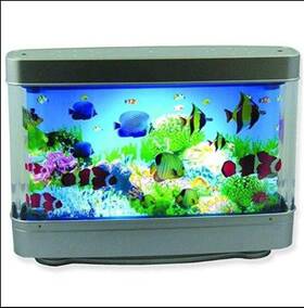 Flyspro 445017358363 Xl Virtual Ocean Aquarium With Led Lights Moving Fish - Desk Toy For Kids And