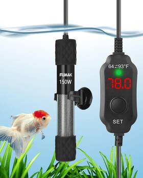 Fumak B0b74n8knv 150w Super Short Submersible Aquarium Heater Tank 15-30 Gal 64-93f