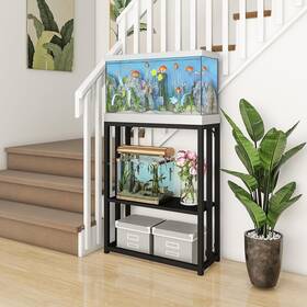 Fumingpal Fm31 10 Gallon Fish Tank Aquarium Stand 24.8 Inch X 9.25 Adjustable Reptile Metal Black