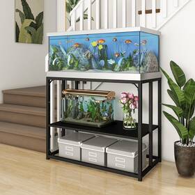 Fumingpal Ygj36 40 Gallon Aquarium Stand - Adjustable Fish Tank Heavy Duty Metal Black
