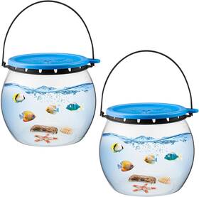 Funnymoom Huq-funnymoom-5000 2 Pack Beach Toys Catch And Release Plastic Seaside Aquarium Kit Clear Tran