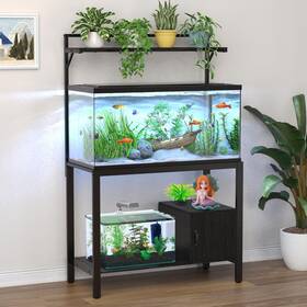 Gdlf 850052968014 40-50 Gallon Fish Tank Stand With Plant Shelf Metal Aquarium