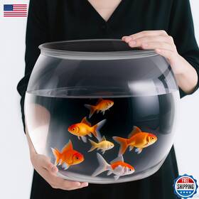Geelin B0f8j2kbj2 5 Gallon Plastic Fish Tank Large Bowl Shatterproof Crystal Clear Round