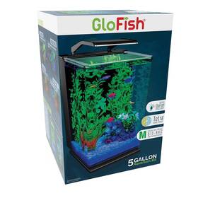 Glofish 93037202 Hinged Cycle Light And Hidden Filtration Aquarium 5gal