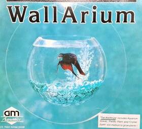 Gm Aquatics 092521100161 Vtg Wall Arium Beta Fish Bowl Tank Pocket Aquarium Or Planter Clear Plastic