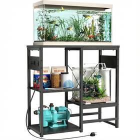 Grleaf F0200104011 20-30 Gallon Fish Tank Stand With Power Outlets 4 Black