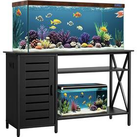 Gunji 977298782670 55-75 Gallon Aquarium Stand Fish Tank With Cabinets And Shelves Aquar