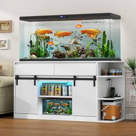 I870101140 Gyfimoie 75-120 Fish Tank Stand With Power Outlets Heavy Duty Aquarium Led