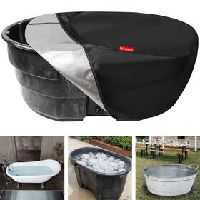 Hairom 755532166181 Waterproof Stock Tank Cover For 100 Gallon Oval Outdoor Tan