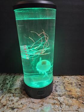 Hammacher Schlemmer 89171 Hypnotic Jellyfish Desktop Aquarium W Led Lights #89171 Guc