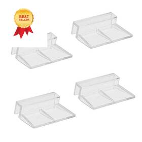 Haulonda 741025441224 4pcs Clear Color Acrylic Aquarium Fish Tank Glass Cover Clip 8mm