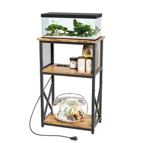 Havenlyyouth Fn-as006 10 Gallon Fish Tank Stand With Power Outlet 3 Tier Aquarium Shelf